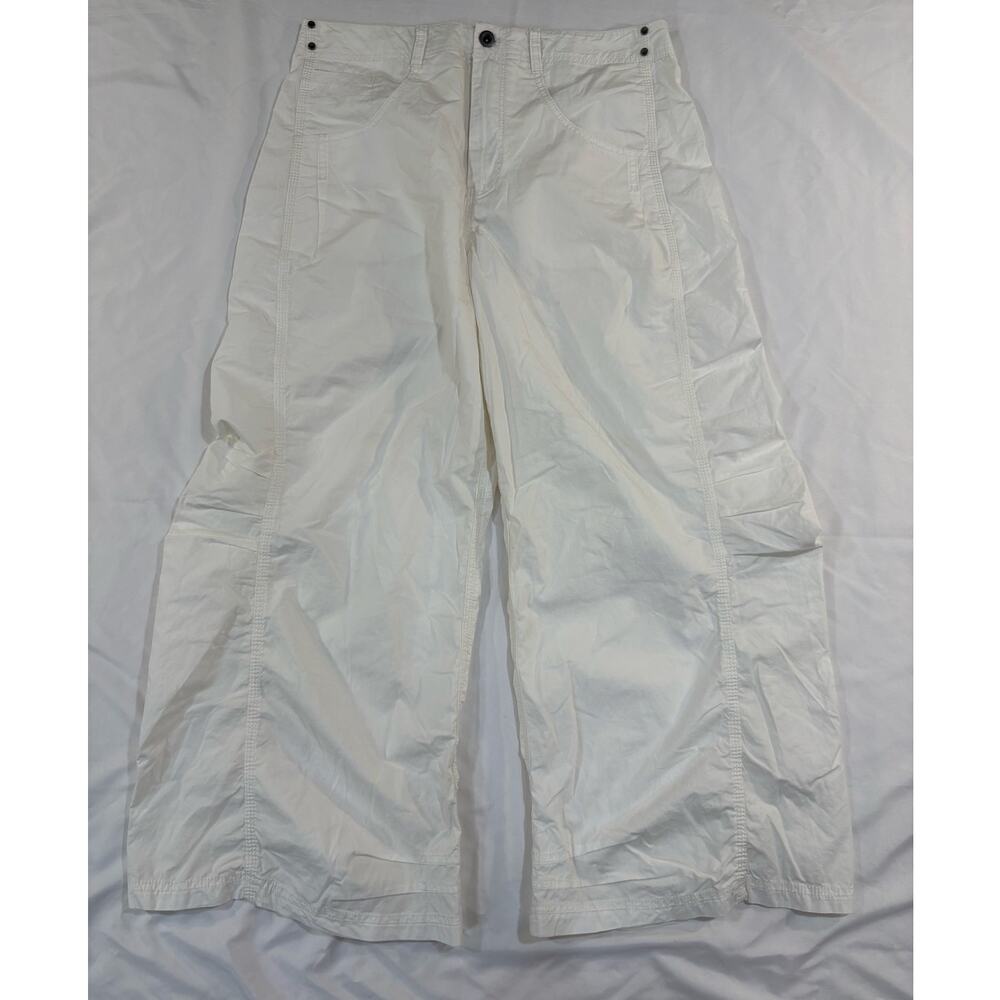 Pilcro White Wide Leg Curves Barrel Parachute Balloon Pants Size Medium